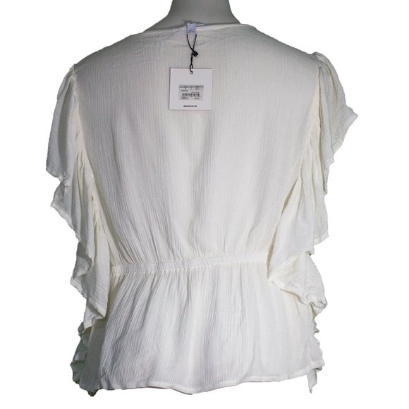 Jack by BB Dakota White Peasant Boho Blouse sz m - Picture 3 of 4